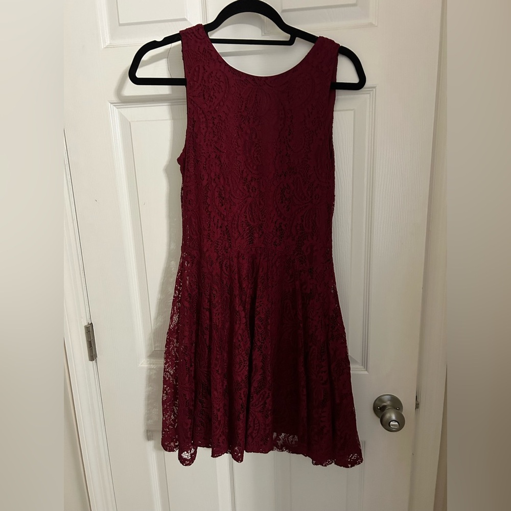 Small maroon lace dress
